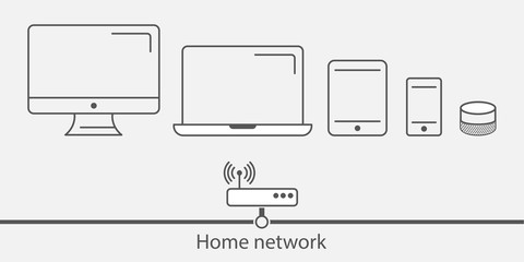Isolated home network connection concept vector