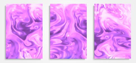 Abstract marble ink background set.
