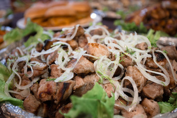 Kebab with onion