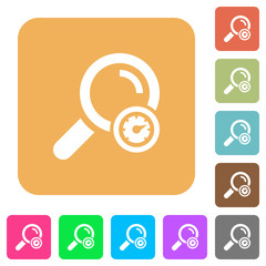 Search engine optimization rounded square flat icons