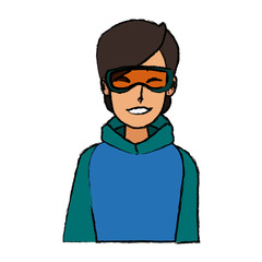 portrait young woman wearing clothes warm winter vector illustration