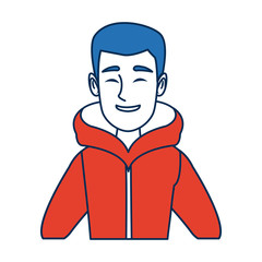 portrait young man wearing winter clothes vector illustration