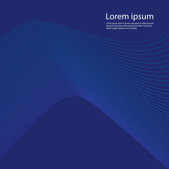 Abstract wavy background for banner, flyer, book cover, poster. Dynamic effect. 3d perspective grid. Vector illustration with dots. Network design with particle. Clipping mask. Dark blue background