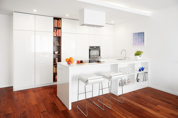 Modern kitchen, scandinavian interior