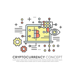 Vector Icon Style Illustration of Cryptocurrency as Alternative Digital Currency