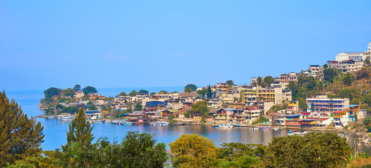 Bay of San Pedro la Laguna in Guatemala / Mystic mood on foggy day at Lake Atitlan © marako85