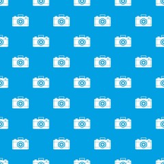 Photo camera pattern seamless blue