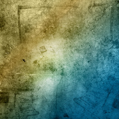Obraz premium Grunge blue brown concrete rough texture wall background