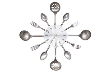Clock made of spoon and fork