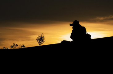 Photographer at Sunset