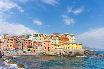 Fototapeta na wymiar Colorful Buildings in Boccadasse, Liguria, Italy