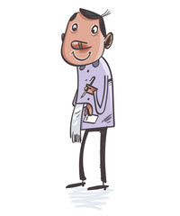 Helpful Waiter. Vector illustration