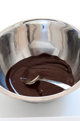 Homemade  chocolate mousse, delicious creamy dessert - 167979024