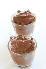 Homemade  chocolate mousse, delicious creamy dessert - 167979275