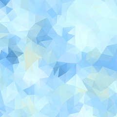 Abstract mosaic background of triangular polygons. Geometrical background in blue colors. Frosty vector illustration