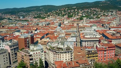 Fototapeta na wymiar Aerial view of Trieste rooftops, Italy