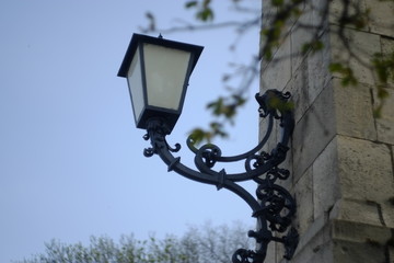 Fototapeta na wymiar Lantern in Budapest citadel on the Gellért Hill