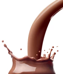 Papier Peint photo Lavable Milk-shake chocolat lait éclaboussure boisson boissons produits laitiers