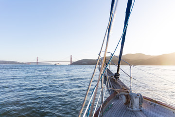 Golden Gate Bridge from Sailboat, San Francisco, California