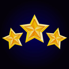 Gold stars on the dark background