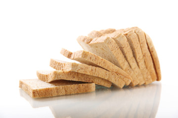 sliced cereals bread isolated on white background