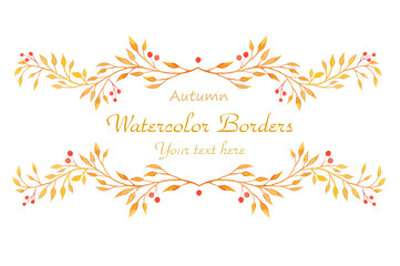 Watercolor autumn borders
