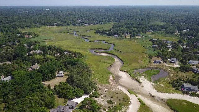 Aerial View of Marsh on Cape Cod