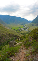 valley of the river Chulyshman. Panorama of the big size.