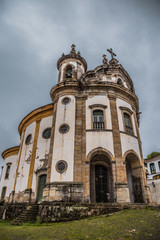 Fototapeta premium Nossa Senhora do Rosario Church at the famous historical town Ouro Preto, Minas Gerais, Brazil