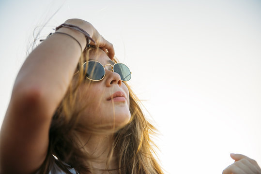 Young Woman With Flying Hair