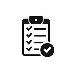 Checklist icon with check mark sign. Vector isolated illustration