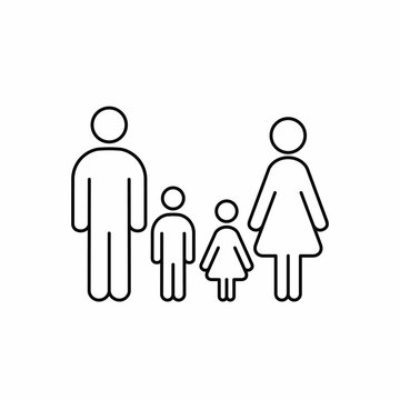Family outline icon. Vector isolated family line illustration
