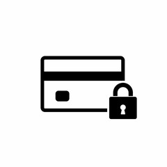 Locked bank card vector sign. Credit Card with lock icon