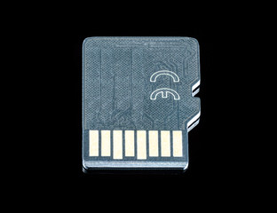 Memory card on the black background.