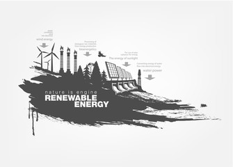 Fototapeta premium texture grunge Renewable energy