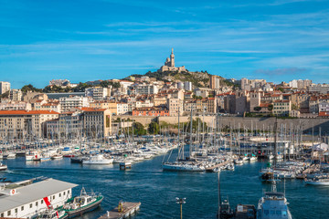 View of Marseilles old port in France