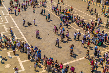 Crowd in St. Mark's Square in Venice