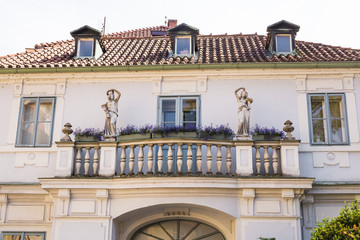 Facade of a building in Prague, Czech Republic