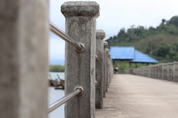 Bridge pillar at local port background for direction concept