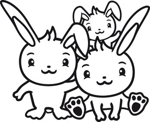 verliebt papa mama kind kleines baby familie junge mädchen kaninchen hase klein süß niedlich glücklich