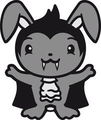 vampir drakula böse blutsauger fledermaus horror kostüm halloween kaninchen hase klein süß niedlich glücklich