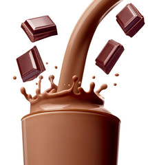 chocolate milk drink splash glass straw