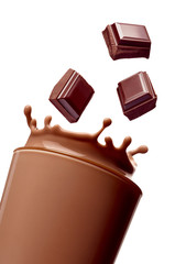 chocolate milk drink splash glass straw