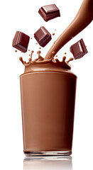 chocolate milk drink splash glass straw