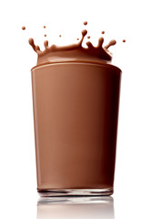 chocolate milk drink splash glass