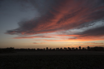 The red sunset