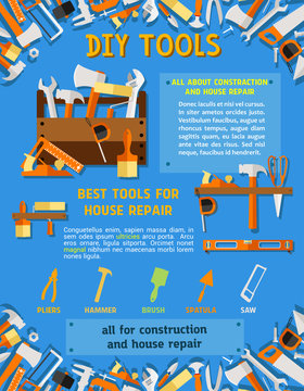House repair tool and carpentry equipment poster