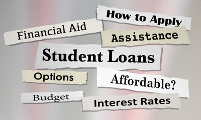 Student Loans Newspaper Headlines College Debt 3d Illustration