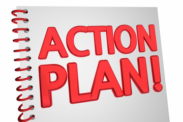 Action Plan Strategy Book Document 3d Illustration