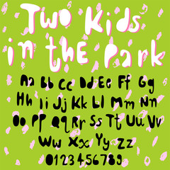 hand drawn doodle font set